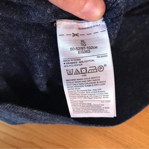 Gap Sweater heathered navy blue lightweight light winter clothes mens size XL - Picture 7 of 7